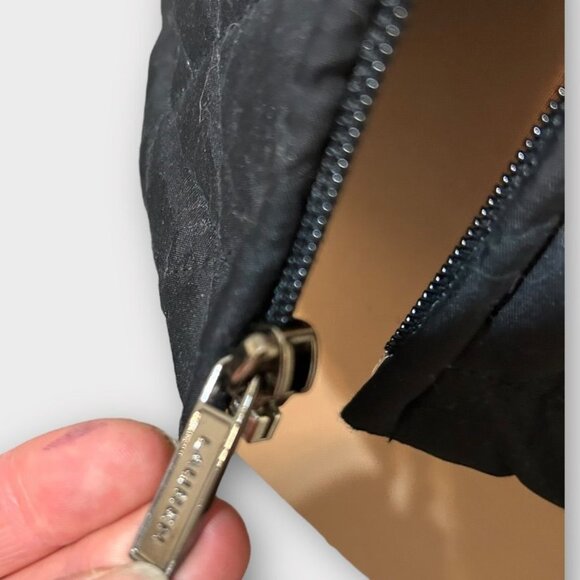 Vintage Quilted Vest Fur Trimmed XS Petite Black Lauren RL 2000s EUC Equestrian - Picture 6 of 9